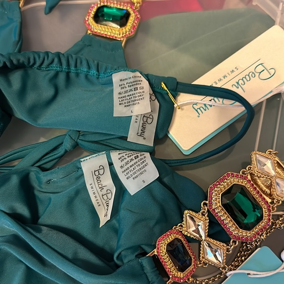 NWT Beach Bunny, Jasmine bikini set in teal RARE!! - Picture 2 of 4
